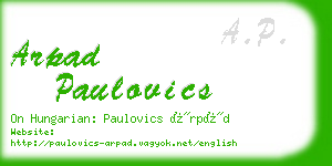 arpad paulovics business card